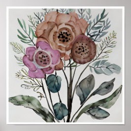 Poster Buquê Minimalista de Flores