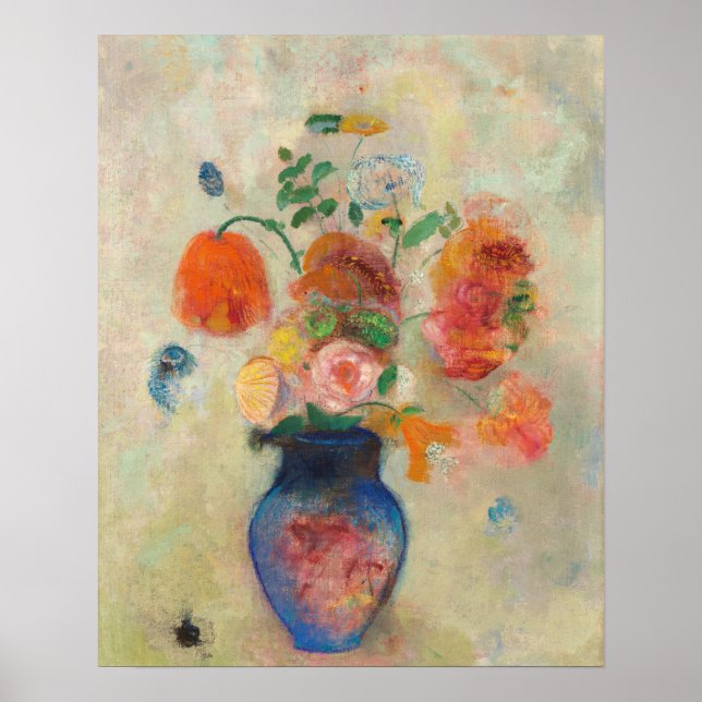 Poster Buquê Romântico de Flores - Odilon Redon (Frente)