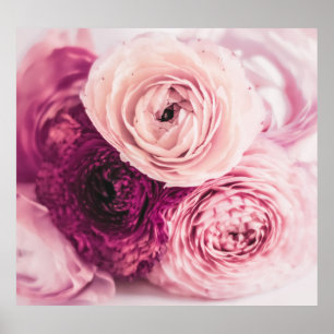 Poster Buquê romântico de rosas: marca vintage.