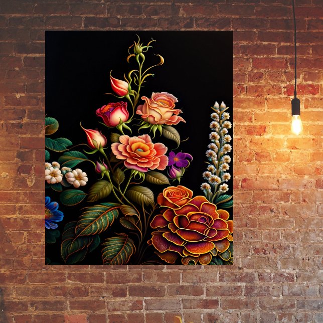 Poster Buquê Rosa Rosa Rosa Cor-de-Rosa Floral (Criador carregado)