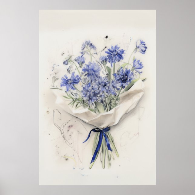 Poster Buquê violeta etéreo (Frente)