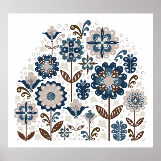 Poster Buquês multicores: Desenho manual (Frente)