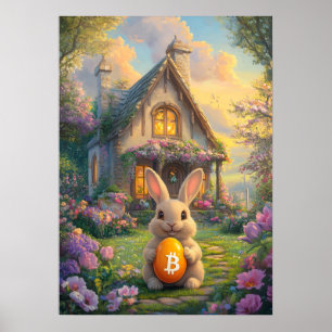 Poster Buraco de Coelho Cripto Da Páscoa De Bitmoney