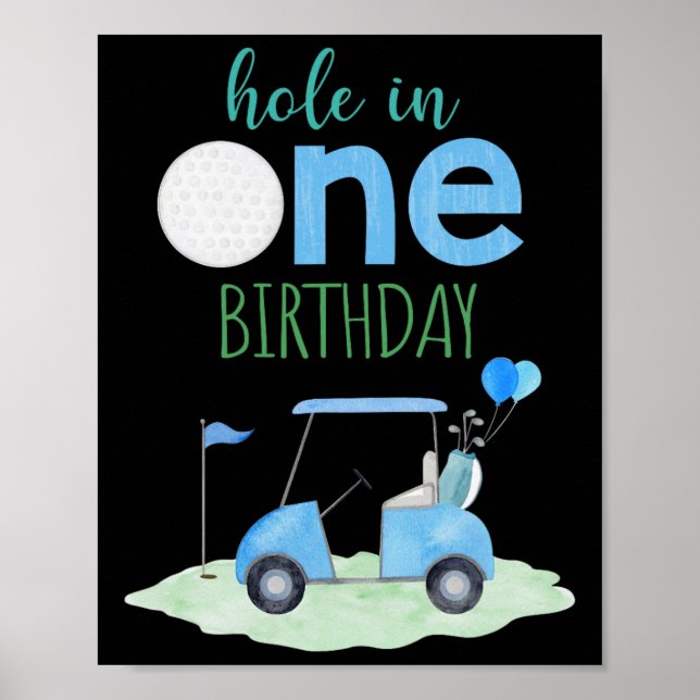 Poster Buraco De Golfe Do Partido primeiro aniversario Em (Frente)