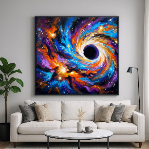 Poster Buraco Negro Hipnotizante - Arte Cósmica Abstrata