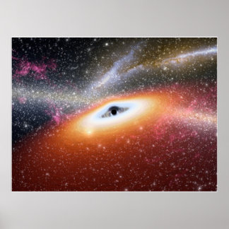 Póster Buraco Negro no Centro de uma Galáxia