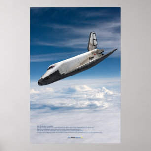 Poster Buran Nave Espacial Descendo Através das Nuvens