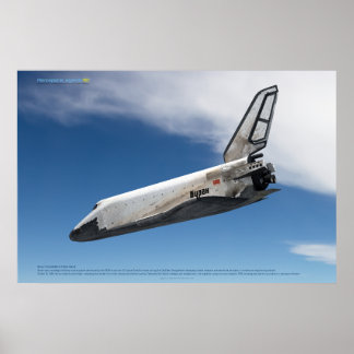 Poster Buran Nave Espacial Descendo Através das Nuvens