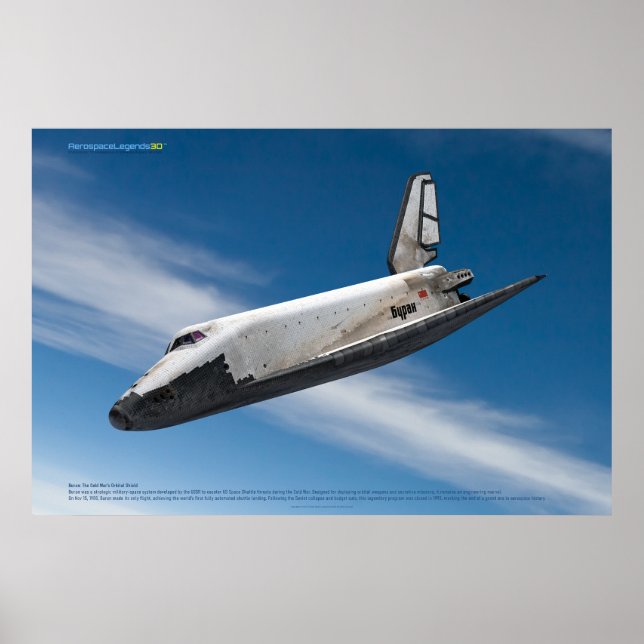 Poster Buran soviético: Voo Atmosférico (Frente)