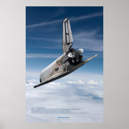 Poster Buran Spaceplane Descending Through Clouds 