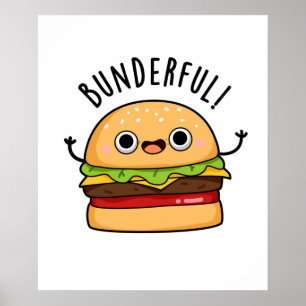 Poster Burger Burger Bun Pun Engraçado