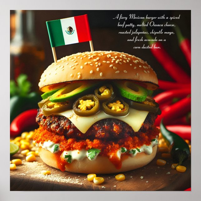 Poster Burger de Ondas de Calor Oaxaca (Frente)