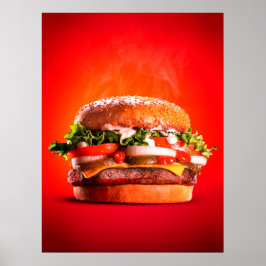Poster Burger de Queijo com Bife Delicioso