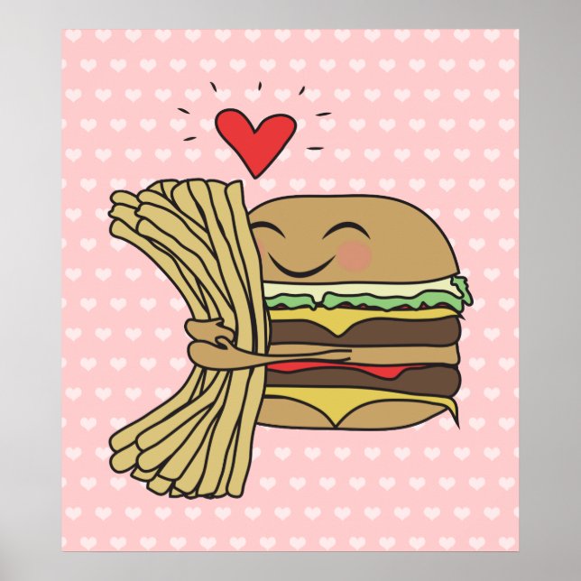 Póster Burger Loves Fries (Frente)