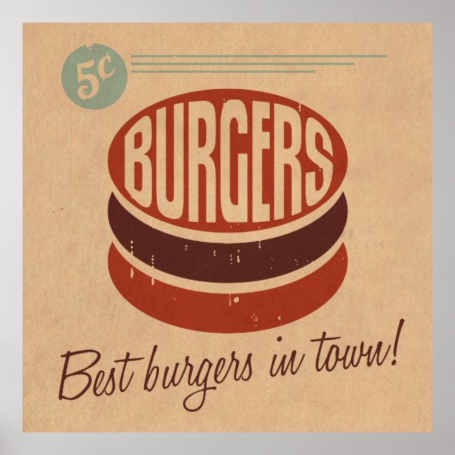 Póster Burger Retro (Frente)