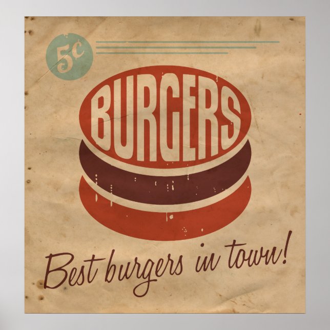 Póster Burger Retro (Frente)