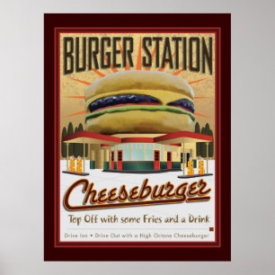 Póster Burger Station-Poster