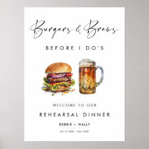 Poster Burgers e Brews antes do Janto de ensaio