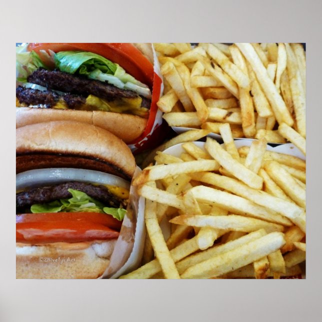 Póster Burgers em Fries (Frente)