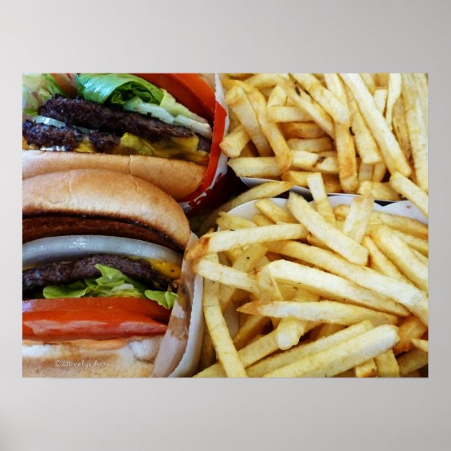 Póster Burgers em Fries (Frente)