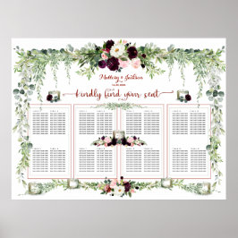 Poster Burgundy Blush Greenery Garland 160 Assentos Convi