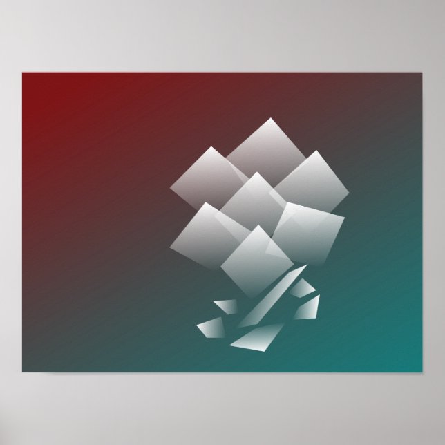 Poster Burgundy branco (Frente)