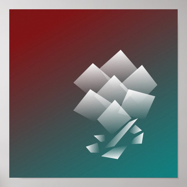 Poster Burgundy branco (Frente)