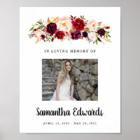 Burgundy Celebration Of Life Sign, Foto Sinal