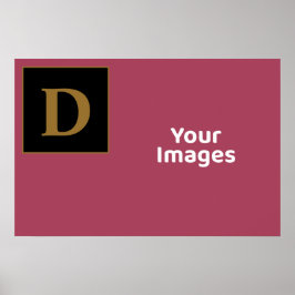 Poster Burgundy Com Dourada Família Fotografia Inicial