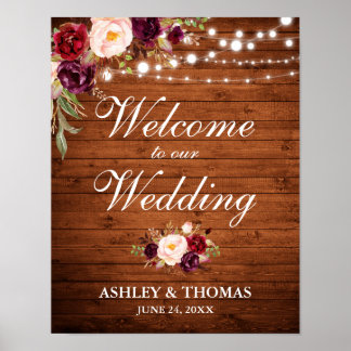 Poster Burgundy Floral