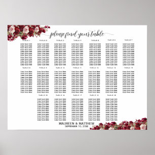 Poster Burgundy Floral 19 Mesas