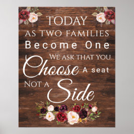 Poster Burgundy Floral Escolha um assento