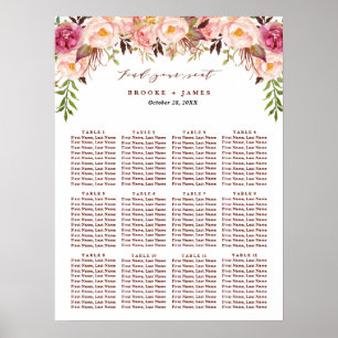 Poster Burgundy Marsala Blush Boho Sentado