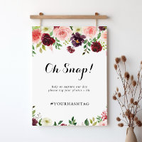 Burgundy Primavera Floral Casamento Oh Sinal Snap