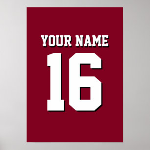 Poster Burgundy Sporty Team Jersey
