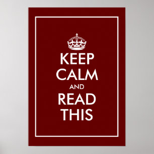 Poster Burgundy vermelho personalizado mantenha calma mur