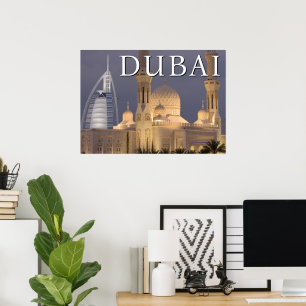 Poster Burj al Arab Mesquita à Noite Dubai