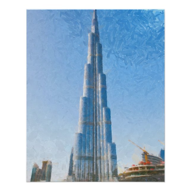 Póster Burj Khalifa, pintura de Dubai (Frente)