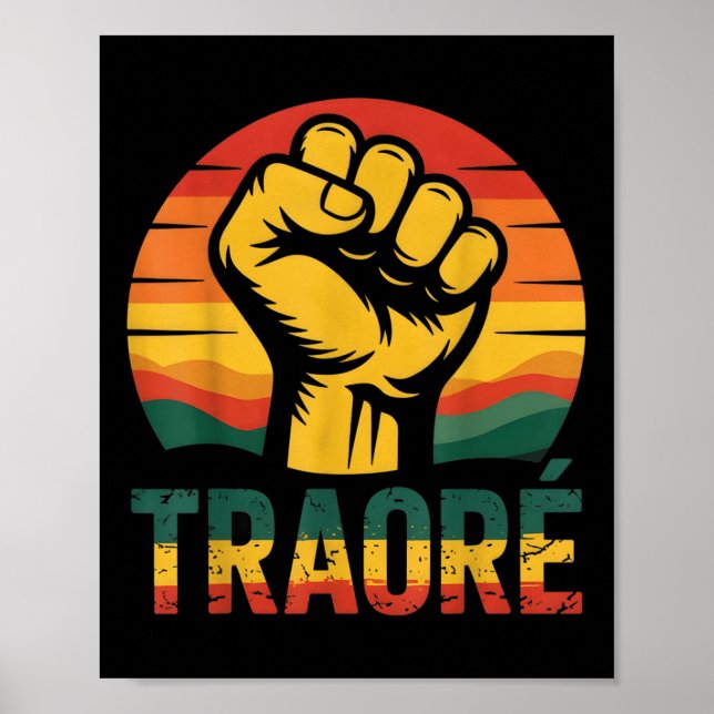 Poster Burkina Faso-ibrahim Traoré _ Thomas Sankara T-shi (Frente)