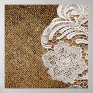 Poster burlap and lace do país ocidental russo da boêmia