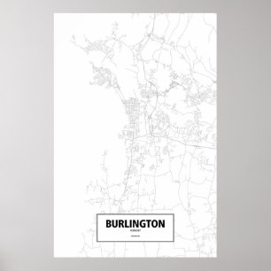 Póster Burlington, Vermont (preto no branco)