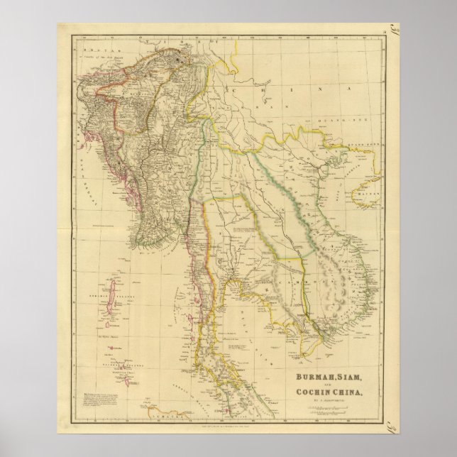 Poster Burmah, Sião, China Cochin (Frente)