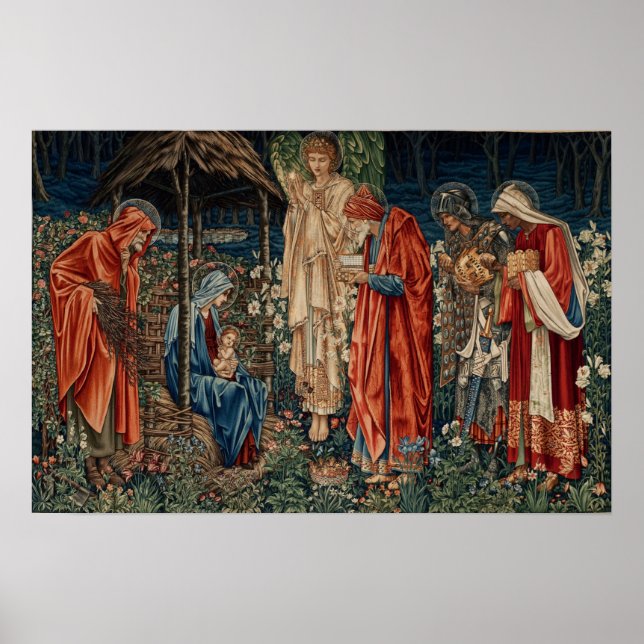 Poster Burne-Jones - Adoração dos Magos (Frente)