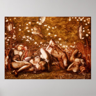 Poster Burne-Jones - Estudo Para "Os Cavaleiros Dormindo"