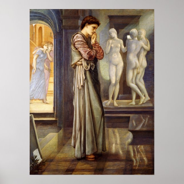 Poster Burne-Jones - Pigmalião, Desejos do Coração (Frente)