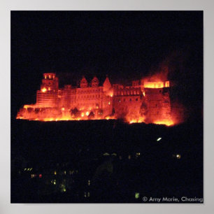 Poster Burning do castelo de Heidelberg