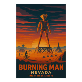 Póster Burning Man festival in USA travel