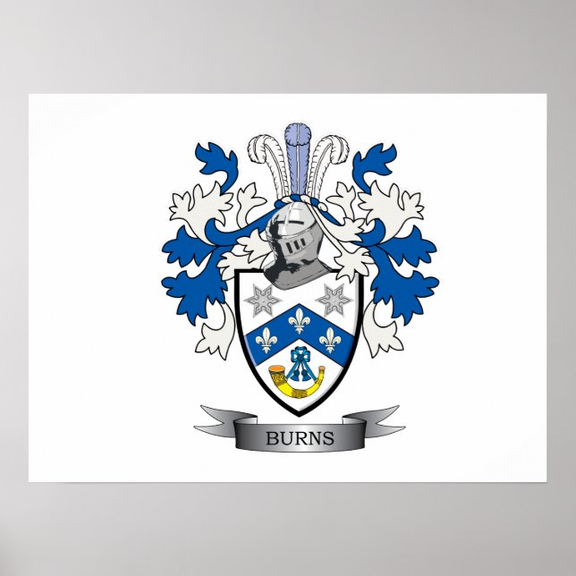 Póster Burns Family Crest Casaco de Braços (Frente)