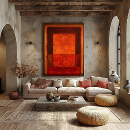 Poster Burnt Ember Color Field Abstract Modern Art