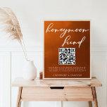 Poster Burnt Orange Boho Autumn Casamento Honeymoon Fund<br><div class="desc">Siga a tendência de outono dos tons de terra com nossa laranja queimada para poster de fundo de lua de mel com gradiente castanho. Uma tipografia branca simples num fundo rústico para um olhar minimalista. As matizes boêmicas que lembram a argila de terracota destacam sua elegante caligrafia nesta cor tendenciosa,...</div>